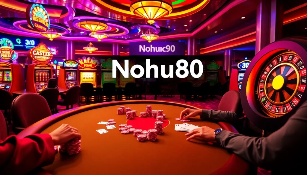 Nohu90 offers thrilling poker action with chips and high stakes in an exciting casino setting.